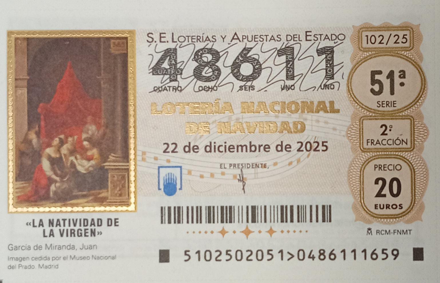 Décimo para el Sorteo Extraordinario de Navidad COEXPAN-EMSUR 2026